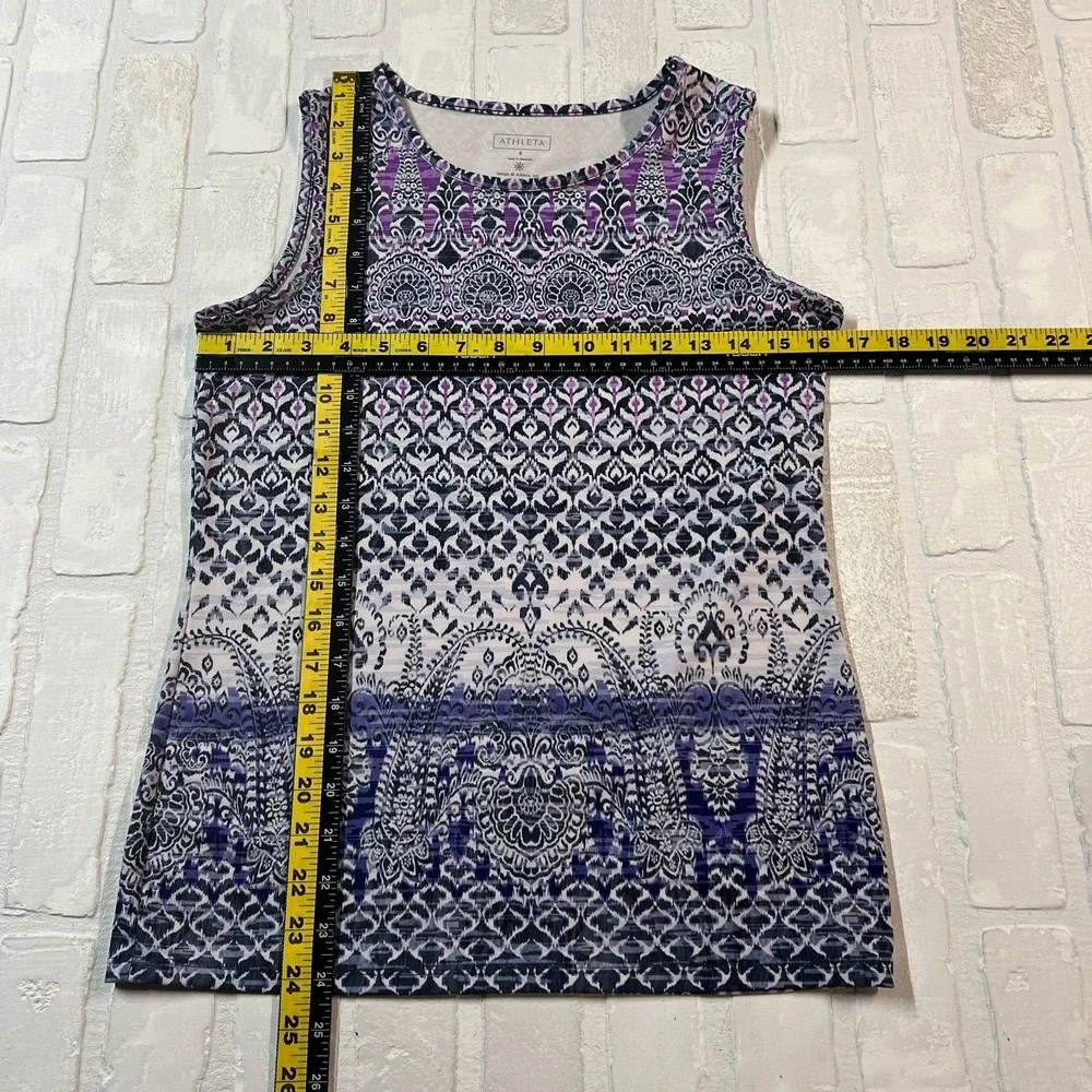 Athleta Printed Muscle Up Tank Top Womens Small Athleisure‎ Yoga Casual Jersey S